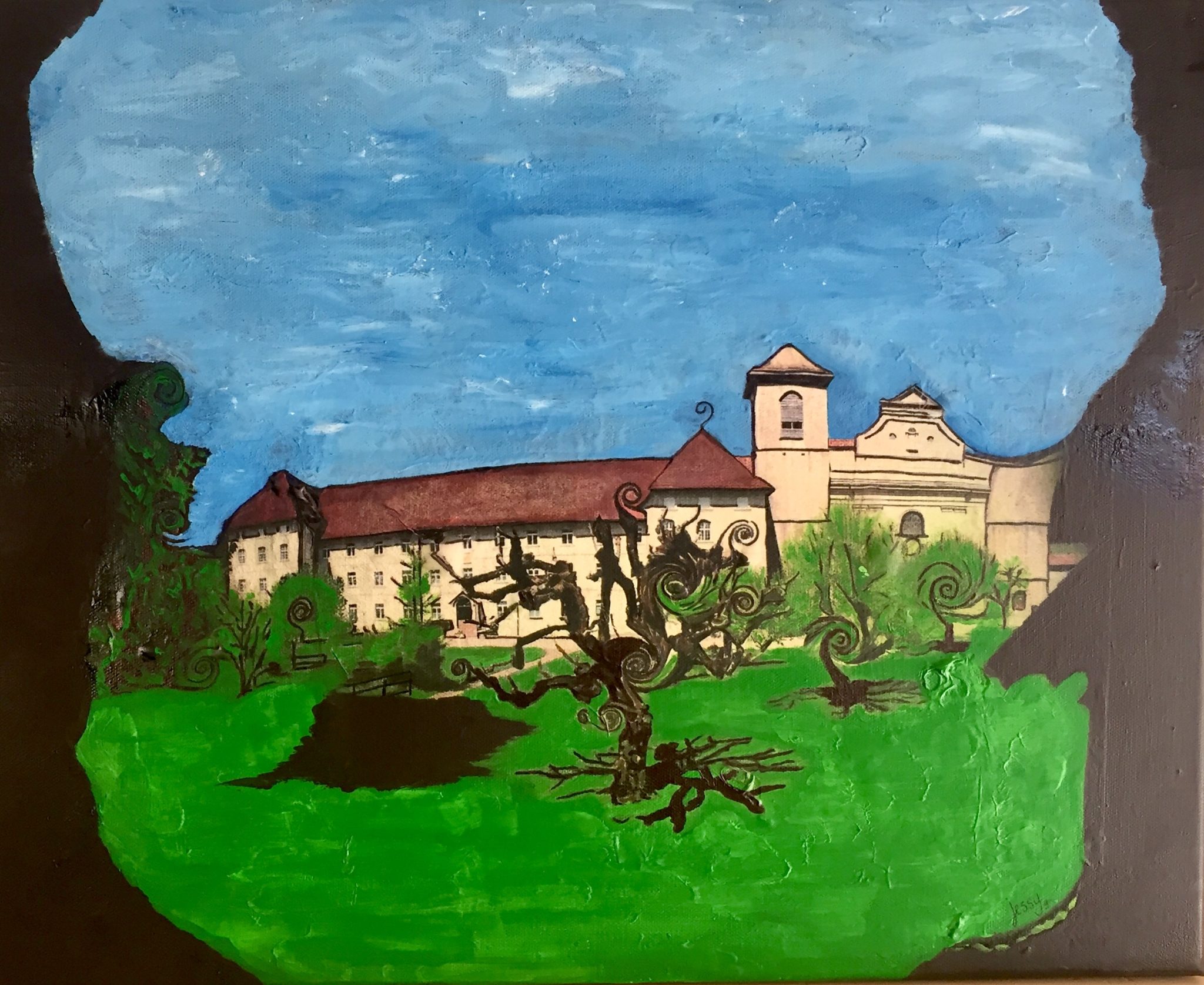 L'abbaye de Bellelay 50X40CM
